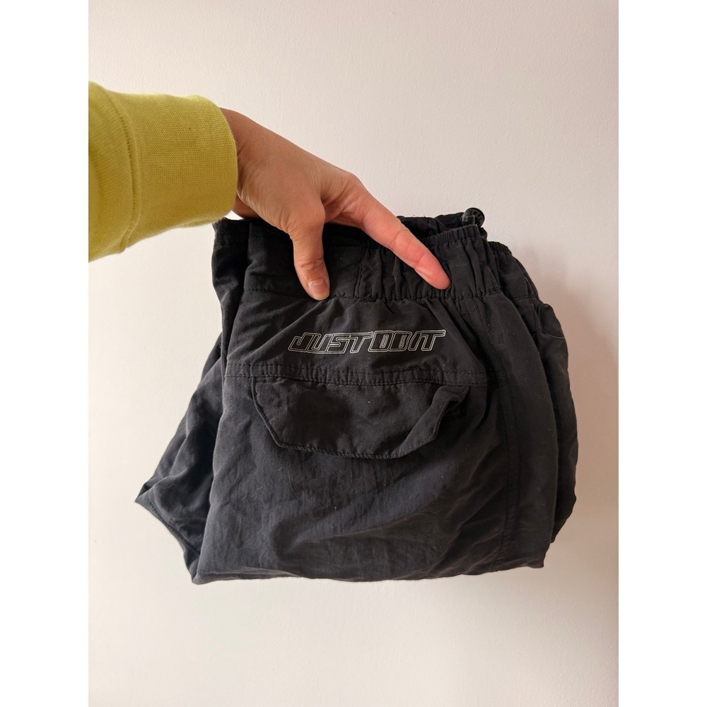 NIKE premium cargo just do it windbreaker pants black‎ vintage style small men's